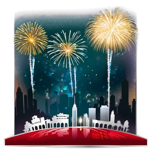 New Year Celebration Cityscape Png Foc PNG image