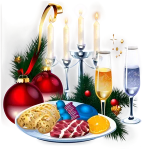 New Year Festive Dinner Table Png 4 PNG image