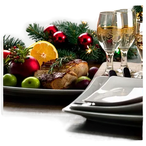 New Year Festive Dinner Table PNG Xrf90
