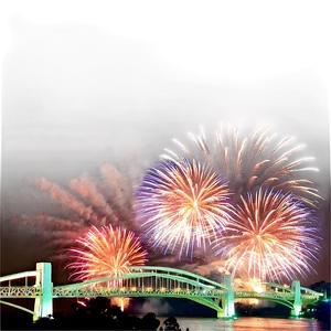 New Year Fireworks Over Bridge Png 05212024 PNG image