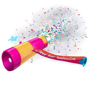 New Year Party Confetti Cannon Png Iql73 PNG image