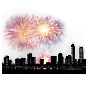 New Year's Fireworks Over City Png 05212024 PNG image