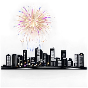 New Year's Fireworks Over City Png Jih PNG image