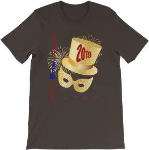 New Year2019 Celebration T Shirt Design PNG image