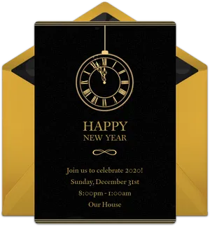 New Year2020 Invitation Card PNG image