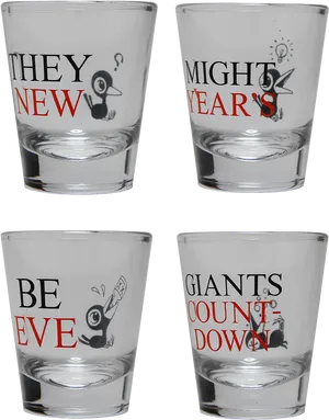 New Years Eve Countdown Shot Glasses PNG image