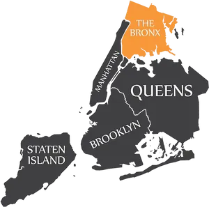 New York City Boroughs Map PNG image