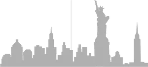 New York City Skyline Silhouette PNG image