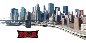 New York City Skylinewith Brooklyn Bridge PNG image