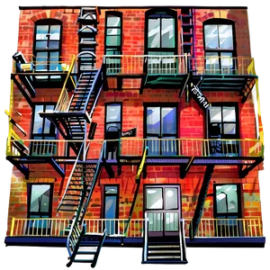 New York Fire Escape Png 05212024 PNG image