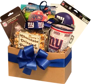 New York Giants Themed Gift Basket PNG