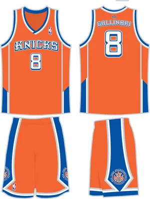 New York Knicks Basketball Uniform Gallinari8 PNG image