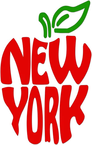 New York Red Apple Design PNG image