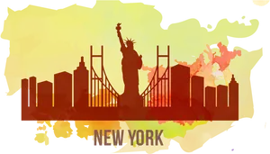 New York Skyline Artistic Silhouette PNG image