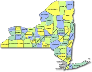 New York State County Map PNG