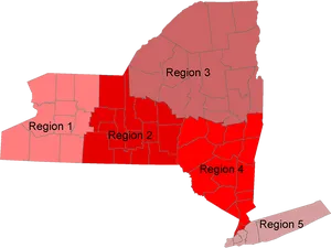 New York State Regional Division Map PNG image