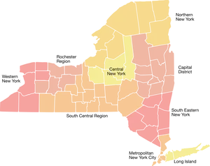 New York State Regional Divisions Map PNG image
