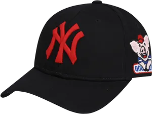 New York Yankees Capwith Pig Mascot PNG image