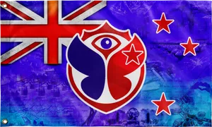 New Zealand Flagand Maori Symbol Artwork PNG image