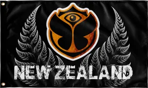 New Zealand Silver Fern Flag Design PNG