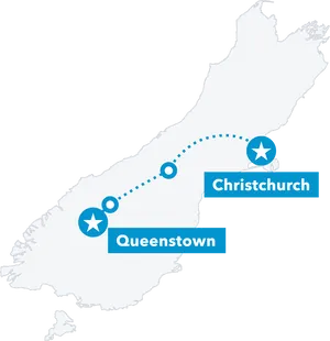New Zealand Travel Route Map PNG