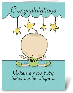 Newborn Baby Boy Congratulations Card PNG image