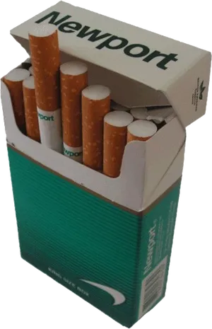 Newport Cigarettes Pack Open PNG image