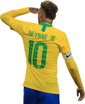 Neymar Jr Brazil Jersey Number10 PNG image