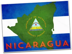 Nicaragua Mapand Flag Illustration PNG image