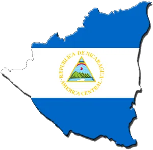 Nicaragua Mapwith Flag Overlay PNG image
