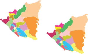 Nicaragua Political Division Map PNG image
