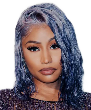 Nicki Minaj Silver Hair Portrait PNG image