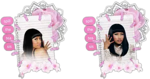 Nicki Minaj Spill The Tea Sticker Design PNG image