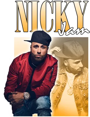 Nicky Jam Artistic Portrait PNG image