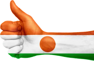 Niger Flag Thumbs Up Gesture PNG image