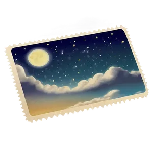 Night Sky Postcard Stamp Png 06272024 PNG image