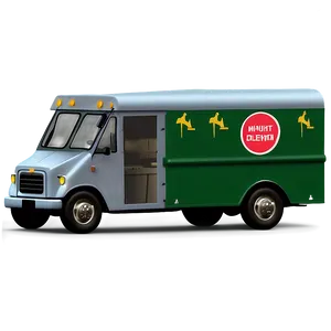 Night Time Mail Delivery Truck PNG Ajn PNG