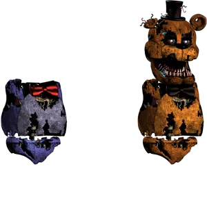 Nightmare Freddy F N A F Character Render PNG image