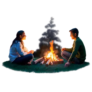 Nighttime Campfire Gathering Png 06202024 PNG image