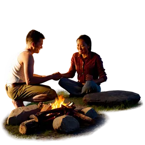 Nighttime Campfire Gathering Png Ltb55 PNG image