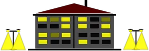 Nighttime City Building Illustration