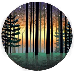 Nighttime Forest Silhouette PNG 18