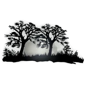 Nighttime Forest Silhouette PNG Dki56 PNG