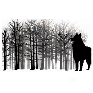 Nighttime Forest Silhouette PNG Ivm