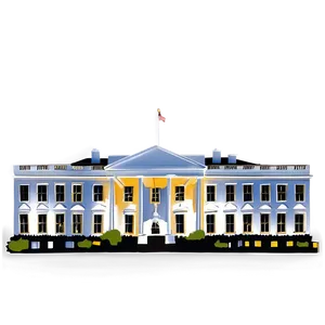 Nighttime Illuminated White House Png Mbp5 PNG image