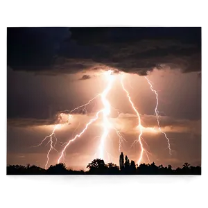 Nighttime Lightning View PNG 29