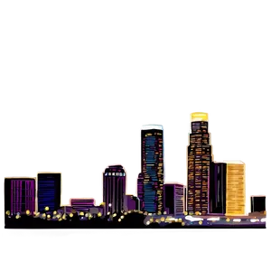 Nighttime Los Angeles Skyline Png 85 PNG image