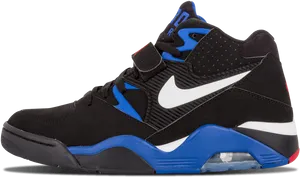 Nike Air Force High Top Blue Black Sneaker PNG image