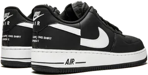 Nike Air Force1 Low Black White Sneakers PNG image
