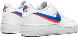 Nike Air Force1 Low White Blue Red Swoosh PNG image